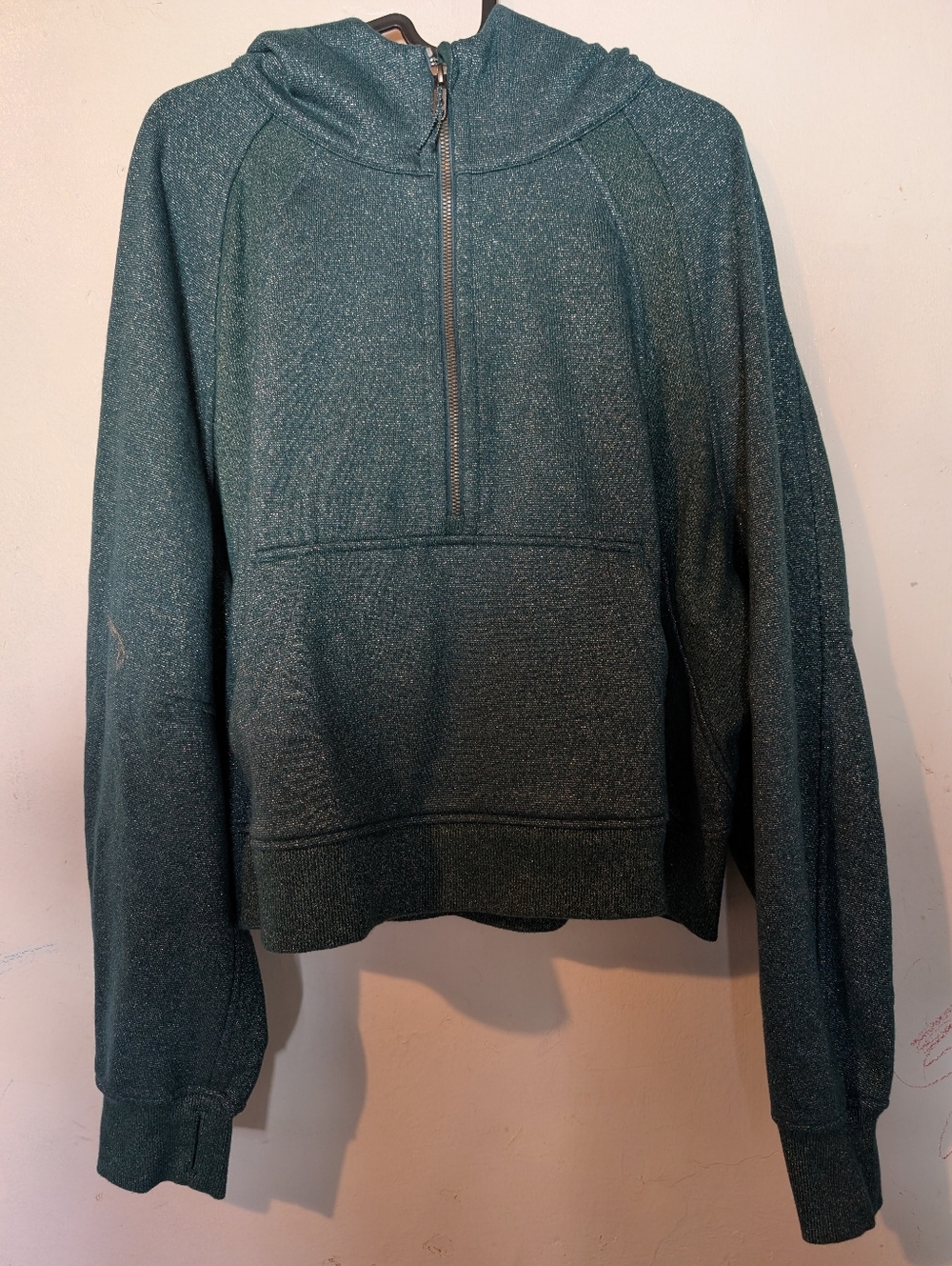 Lululemon Scuba Oversized Half Zip Hoodie Spark Storm Teal/Silver Size XL/XXL